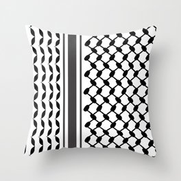 Free Palestine, black and white Throw Pillow