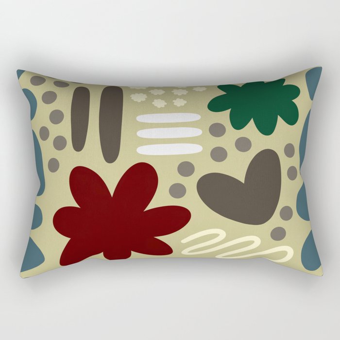 Abstract vintage color shapes collection 6 Rectangular Pillow