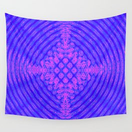 Pink and Blue Kaleidoscope Fractal Wall Tapestry