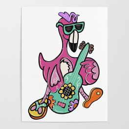 Flamingo luau party Poster
