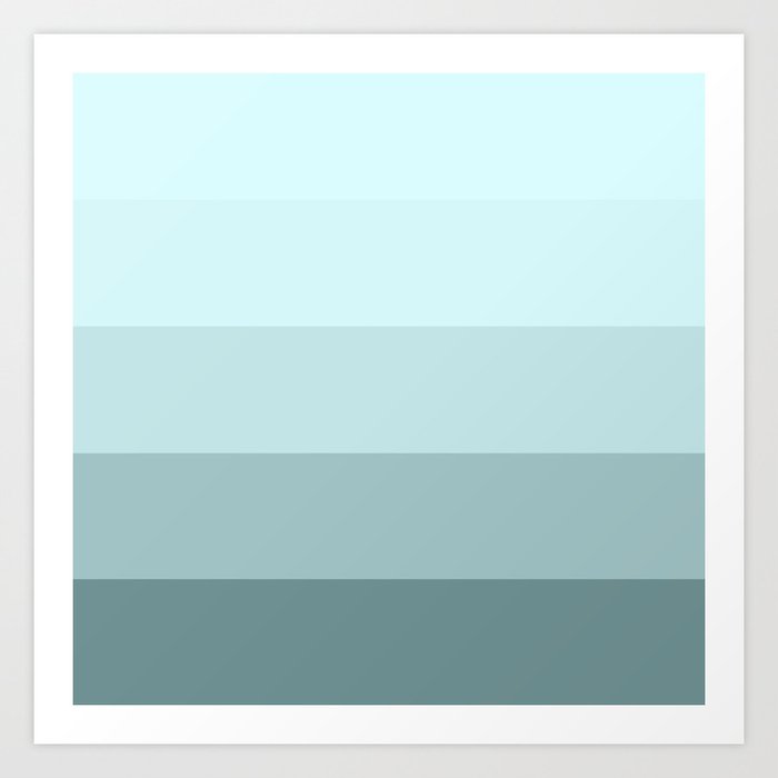 Lagoon Green Aqua Stripes Art Print