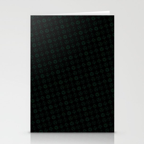 D&D Green Dice Pattern Stationery Cards