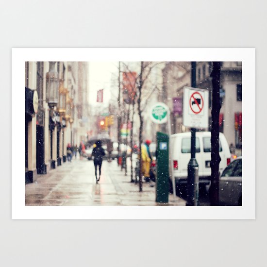 Snowing in the City Art Print