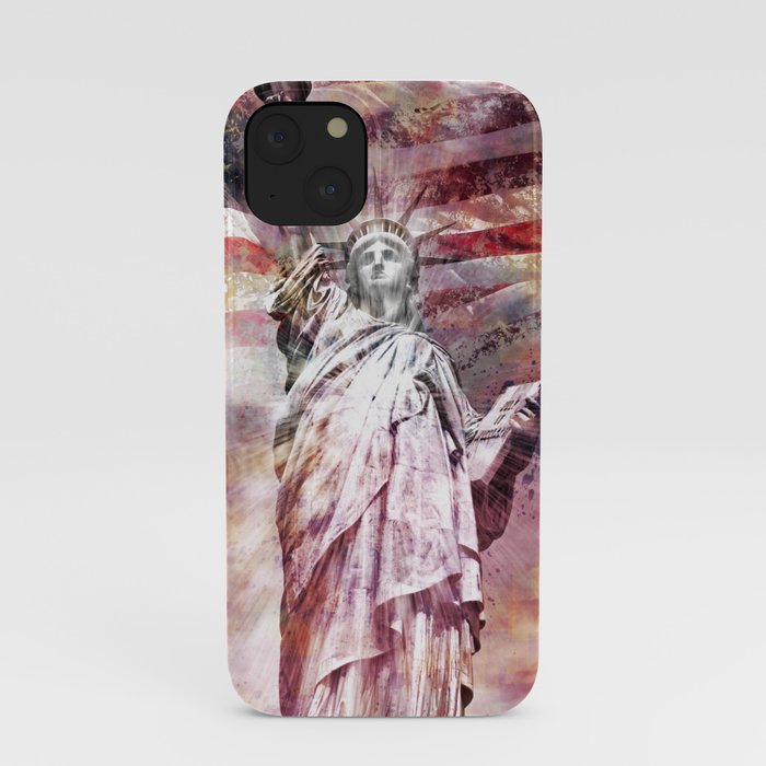 Modern-Art STATUE OF LIBERTY red iPhone Case