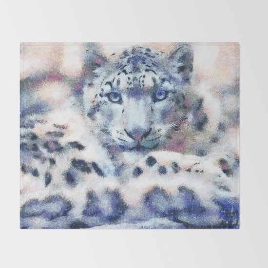 Snow Leopard Throw Blanket