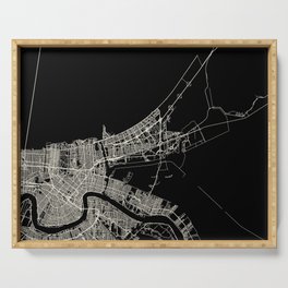 New Orleans City Map - Minimal Aesthetic Serving Tray