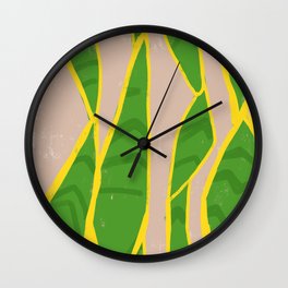 Sansevieria - Playful, Modern, Abstract Painting Wall Clock