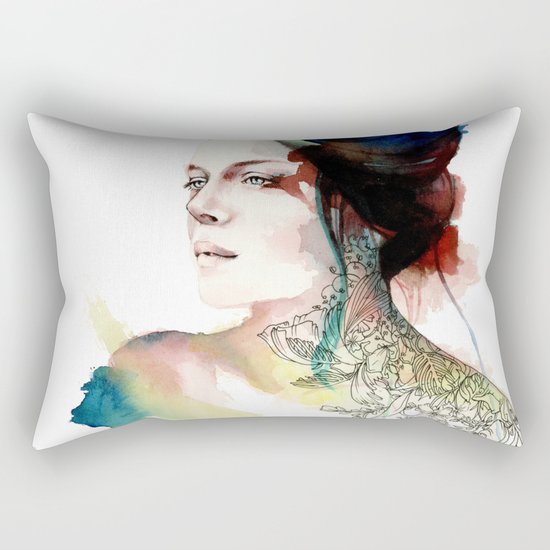 blossoming tattoos Rectangular Pillow