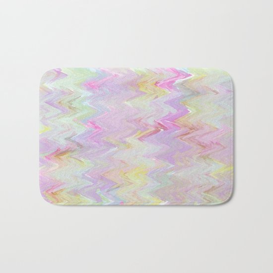 Pastel Waves Abstract - Painterly Bath Mat
