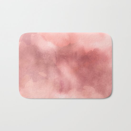 STORMY PINK WATERCOLOUR MARBLE STAIN Bath Mat