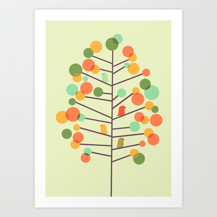 Happy Tree - Tweet Tweet Art Print
