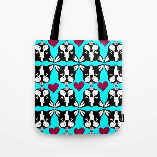 French kissing Boston Terriers Tote Bag
