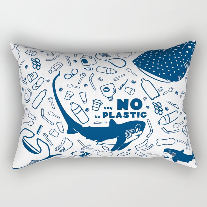 Say No to Plastic- Alopias Rectangular Pillow