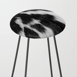 Faux Cowhide, Black and White Wild Ranch Animal Hide Print Counter Stool