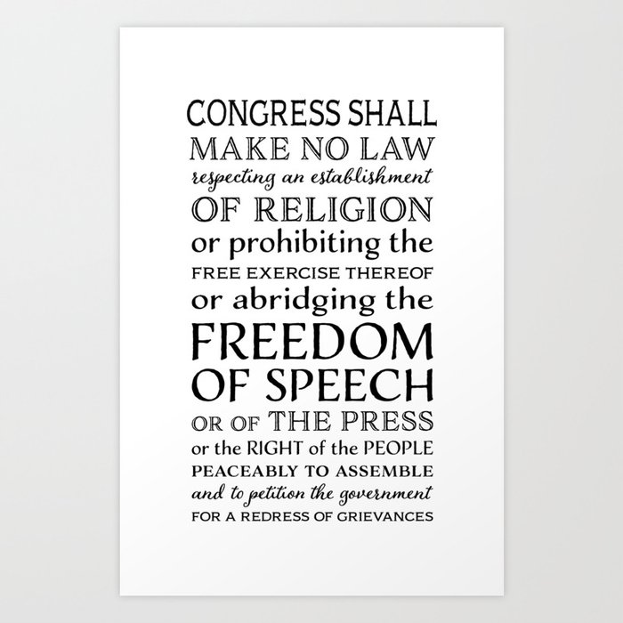 First Amendment Fundamental Freedoms Art Print