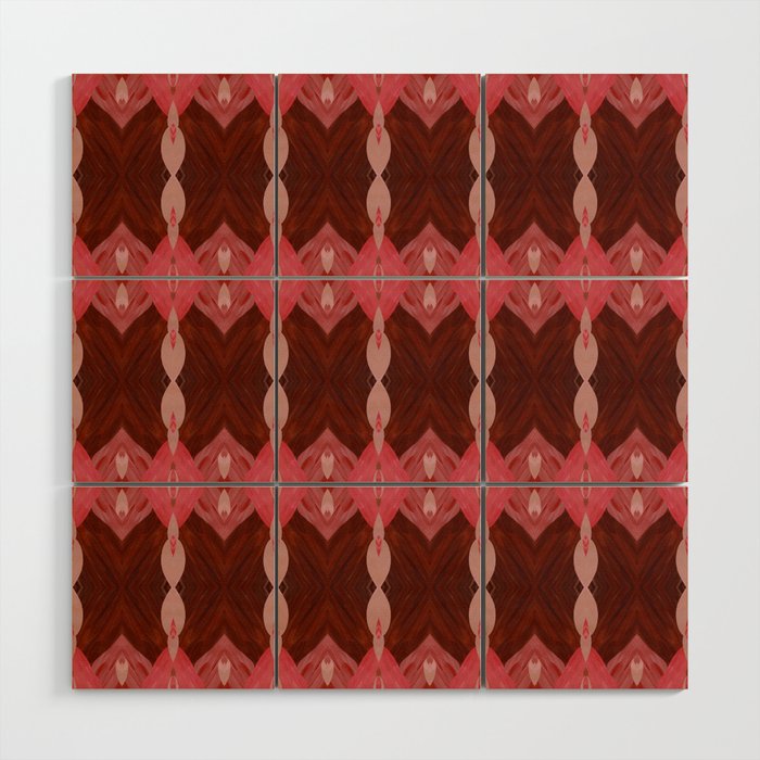 abstract pattern in pink colors with browns Wood Wall Art