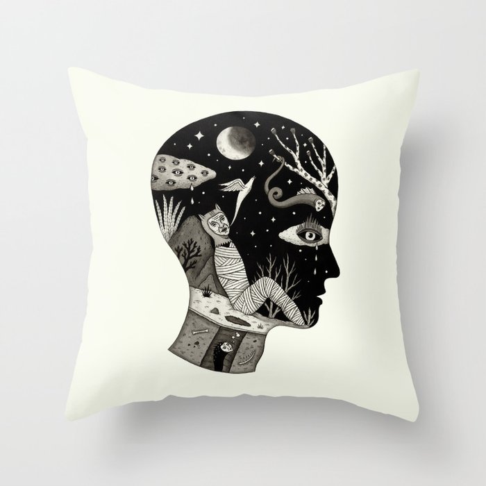 Distorted Recollection of a Dream About Death Throw Pillow