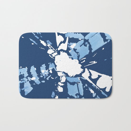 Blue Shibori tie-dye Bath Mat