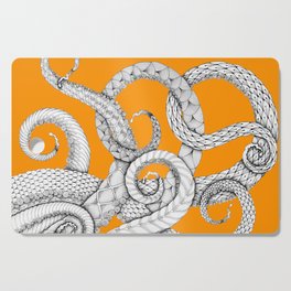 Tangles tentacles on orange Cutting Board