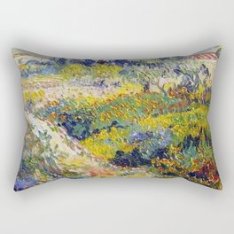 Vincent Van Gogh Flowering Garden Rectangular Pillow