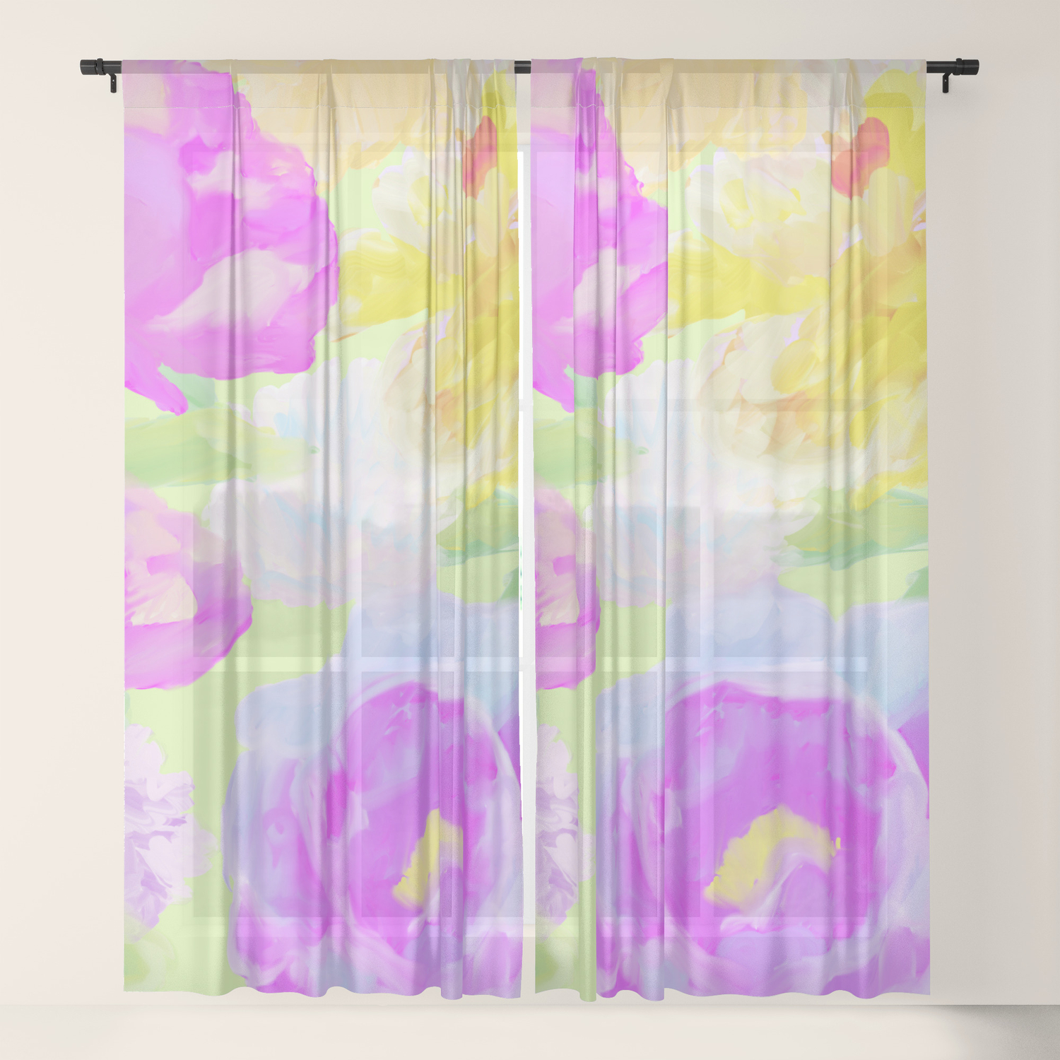 Romantic Vintage Floral Blue Watercolor Flowers Girly Painting On
