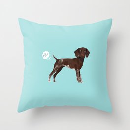 german shorthair pointer funny farting dog breed gifts Throw Pillow