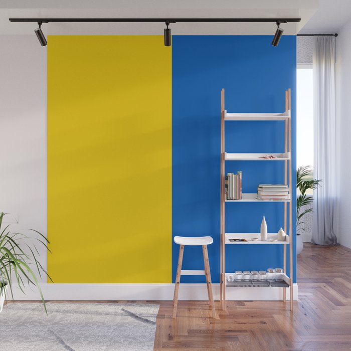 Blue and Yellow Flag Vertical Wall Mural