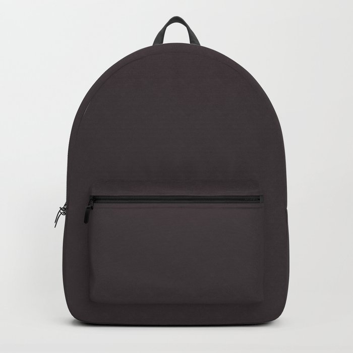 Dark Gray Brown Solid Color Pantone Licorice 19-1102 TCX Shades of Black Hues Backpack