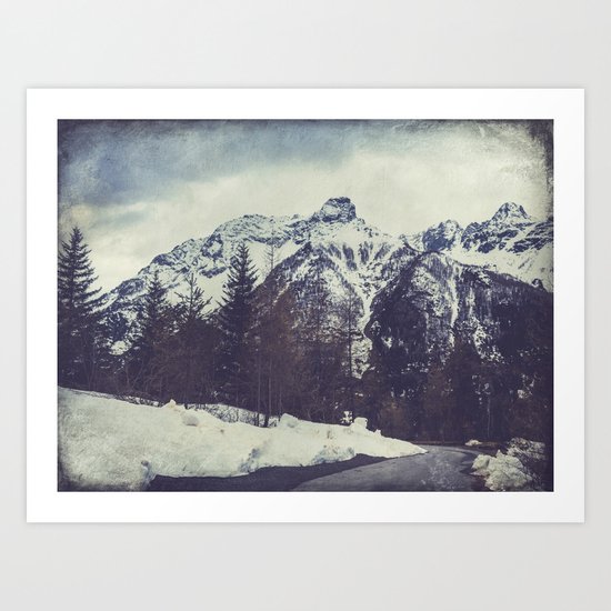 Snow on the Mountains Art Print