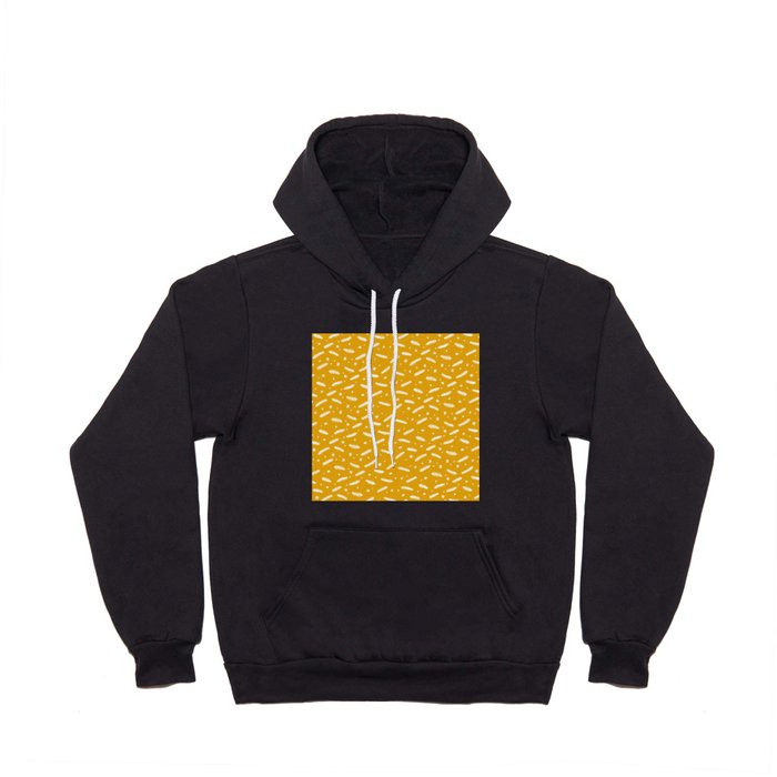 Christmas branches and stars - yellow and white Hoody