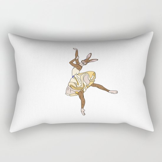 Bunny Rabbit Ballerina Tutu Rectangular Pillow