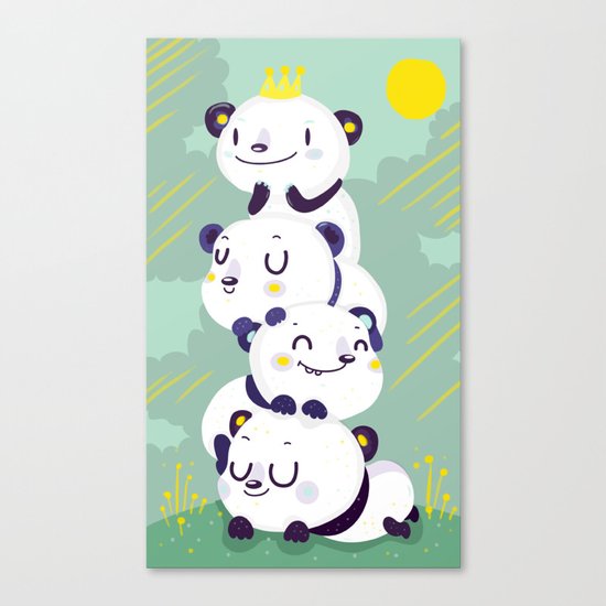 Panda pile Canvas Print