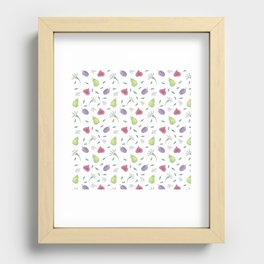 Watercolor Fruit Pattern Recessed Framed Print