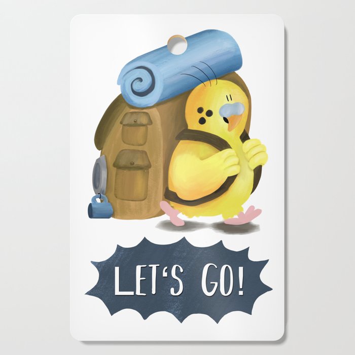 Let's Go! Cute Motivational Quote for Hiking Lovers Cutting Board