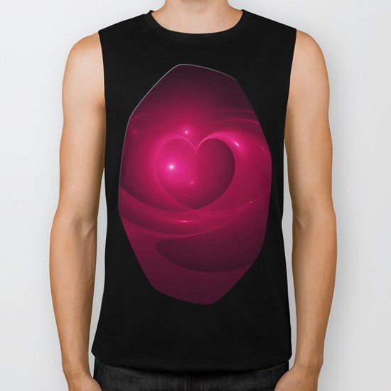 Here Is My Heart Fractal Biker Tank