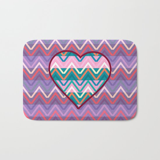 Heart chevron Bath Mat