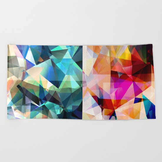 Colorful Geometric Abstract Beach Towel
