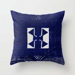 Blue Indigo Bohemian Traditional Berber Moroccan Handmade Fabric Style Throw Pillow