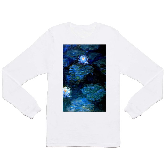 monet water lilies 1899 blue Teal Long Sleeve T Shirt
