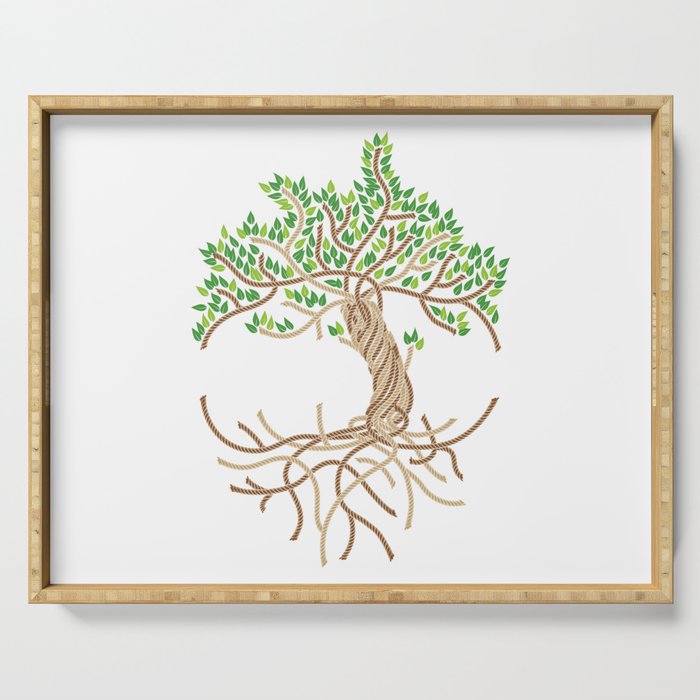 Rope Tree of Life. Rope Dojo 2017 white background Serving Tray