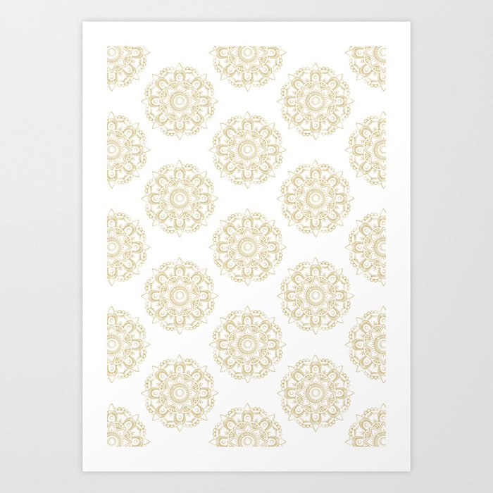 Mandala Gold Pattern Art Print