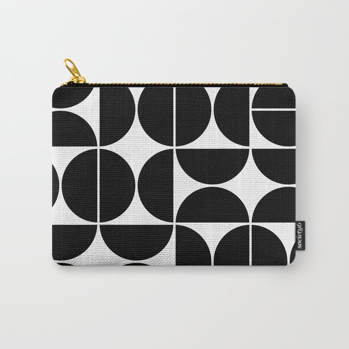 Mid Century Modern Geometric 04 Black Carry-All Pouch