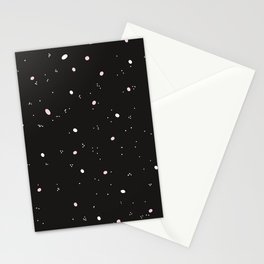 Black and white with pale pink abstract polka dots pattern Stationery Card
