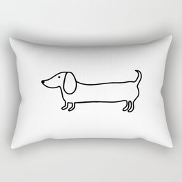Simple dachshund black drawing Rectangular Pillow