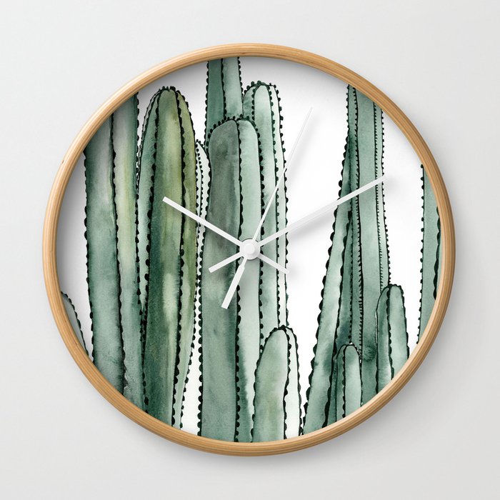 Desert Cactus Cluster Wall Clock