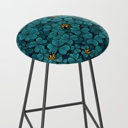 Find the lucky clover in blue 2 Bar Stool