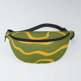 Yellow Stripes Over Green Fanny Pack