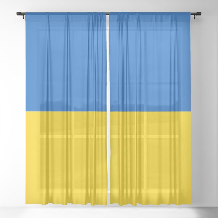Ukrainian flag of Ukraine Sheer Curtain