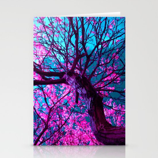purple tree XII Stationery Cards