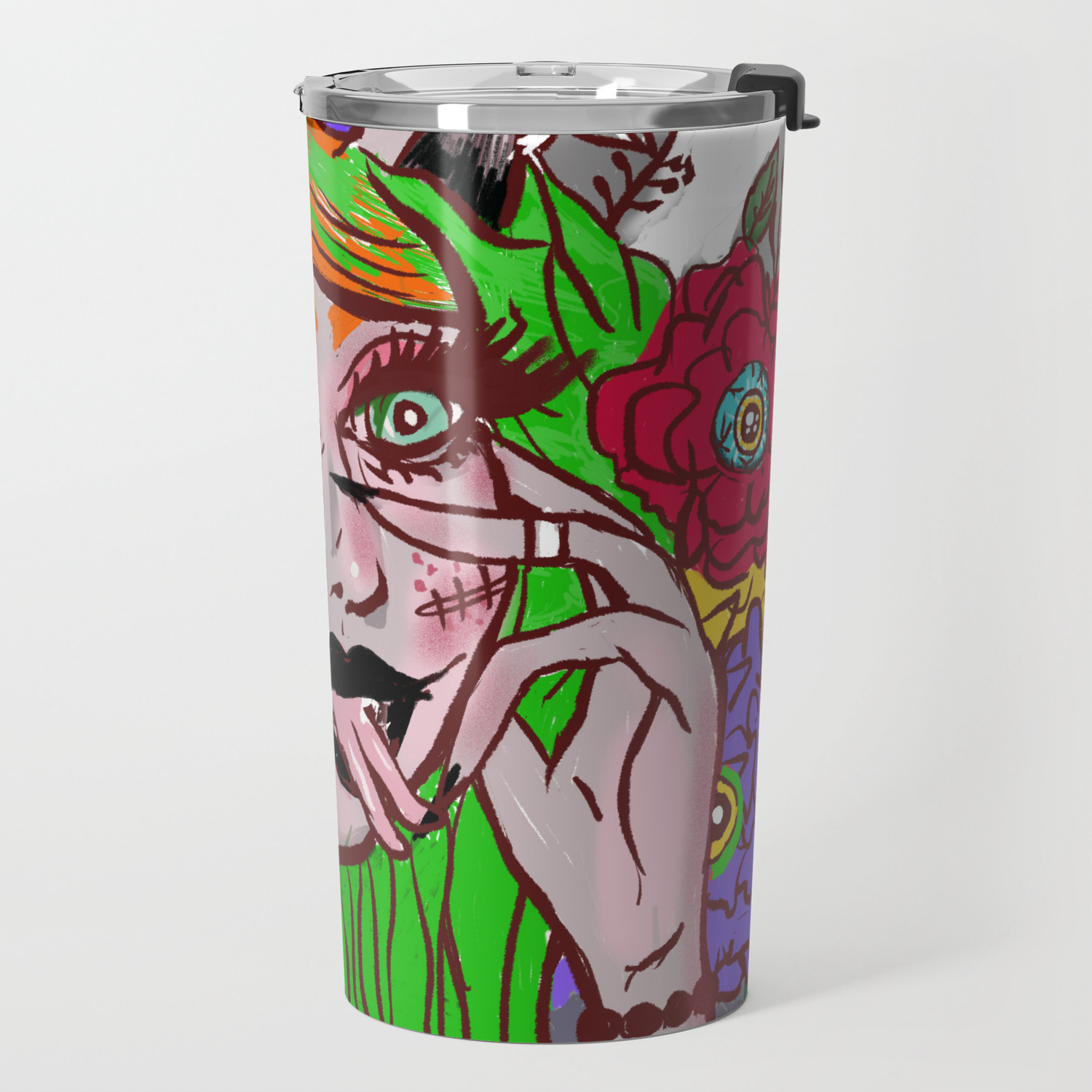 Pure Evil Punk Rock Girl Horror Halloween Art Travel Mug By